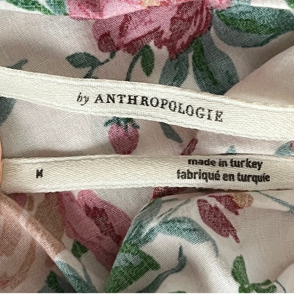 Anthropologie Somerset Maxi Dress M Pink Floral Smocked Puff Cottagecore Boho - Picture 7 of 9